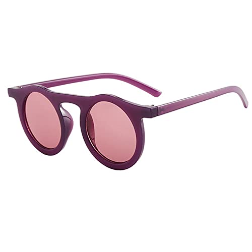 AGRIEVE Klassieke Ronde Zonnebril Mannen Vrouwen Mode Kleine Frame Zonnebril Vrouwelijke Plastic Bril Unisex Eyewear UV400, C4 Paars-roze, Eén maat