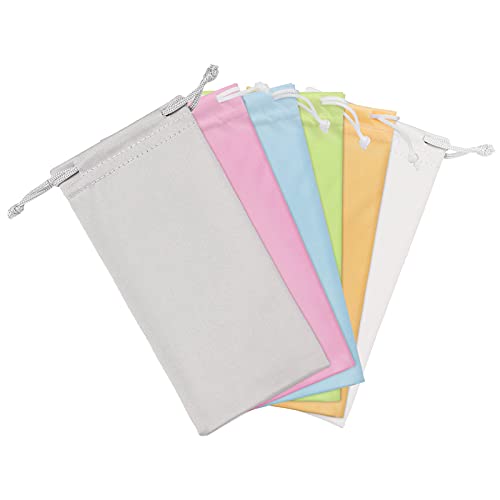 Hifot Microfiber brillenetuis zonnebrillen zak 6 stuks, slip in bril zonnebril, sieradenzakje