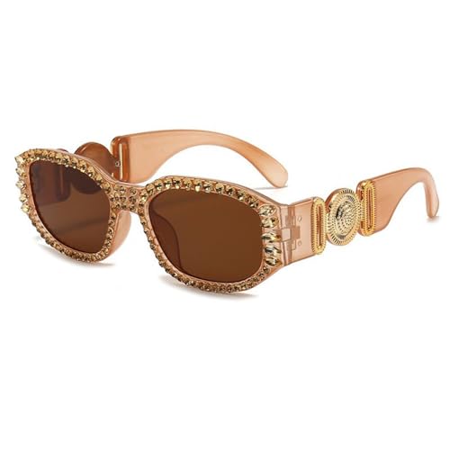 MUTYNE Luxe Diamond Decor Cat Eyes Icoon Sexy Zonnebril Dames Vrouwelijke Hip Hop En Popmuziek Zonnebril Dames, Beige, Eén maat