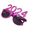 Porceosy High-definition lenzen zonnebril 2024 zonnebril gelukkig nieuwjaar 3d feestbril met glanzende strass steentjes kerstnummer H