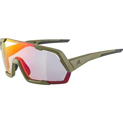 ALPINA Unisex Volwassenen, ROCKET QV Sportbril, olive matt/rainbow, One Size ALPINA Unisex Volwassenen, ROCKET QV Sportbril, olive matt/rainbow, One Size