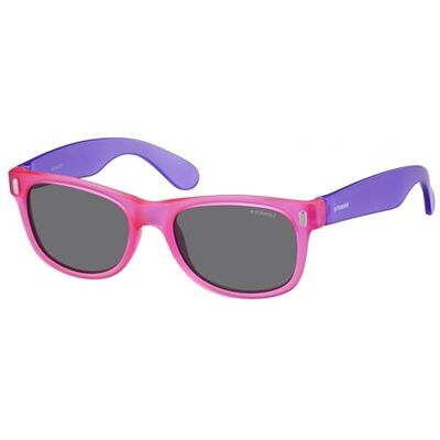 Polaroid Kinderzonnebril P0115 rechthoekige zonnebril, paars (violet roze fluo/grijs gepolariseerd), 46 Polaroid Kinderzonnebril P0115 rechthoekige zonnebril, paars (violet roze fluo/grijs gepolariseerd), 46