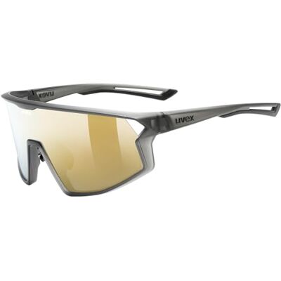 Uvex skyryse Sportbril voor volwassene sterke bescherming tegen zonnestraling contrastverhogend smoke gray matt/gold mirror one size Uvex skyryse Sportbril voor volwassene sterke bescherming tegen zonnestraling contrastverhogend smoke gray matt/gold mirror one size