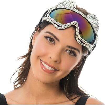 Chaks skibril met kattenoren, strassbril voor dames Accessoire voor carnaval, après-ski en festivals, glitterbril met kattenoren en strass-steentjes Chaks skibril met kattenoren, strassbril voor dames Accessoire voor carnaval, après-ski en festivals, glitterbril met kattenoren en strass-steentjes