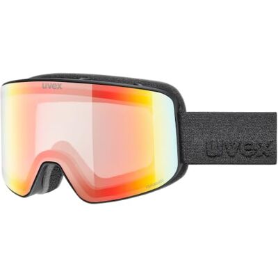 Uvex pyrit V Skibril voor volwassene meekleurend vergroot en condensvrij gezichtsveld black matt dl/rainbow-clear one size Uvex pyrit V Skibril voor volwassene meekleurend vergroot en condensvrij gezichtsveld black matt dl/rainbow-clear one size