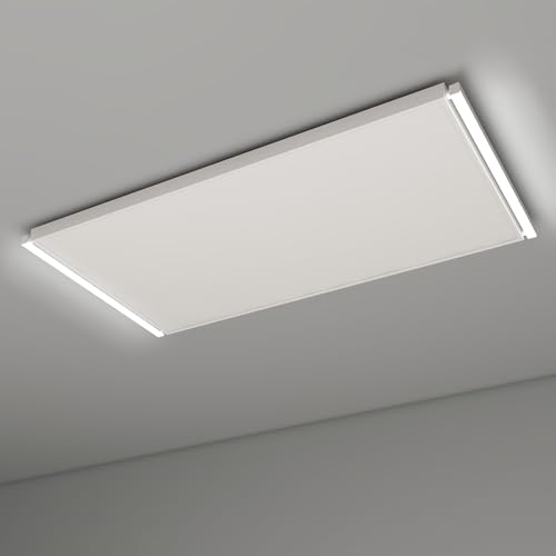 Evokor infrarood-plafondverwarming 700 W, infrarood-plafondverwarming met LED-verlichting, koud wit/warm wit, instelbare helderheid, thermostaat, afstandsbediening, 1115 * 605 mm