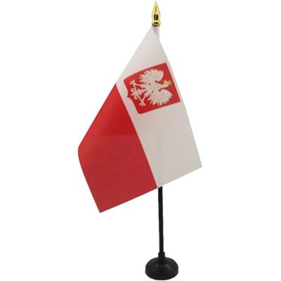 AZ FLAG Tafelvlag Polen met adelaar 15x10 cm Polyester 100D Plastic Voet Binnengebruik Pools bureauvlag Polska z orłem gestikte afwerking met verstevigde randen 100D polyester AZ FLAG Tafelvlag Polen met adelaar 15x10 cm Polyester 100D Plastic Voet Binnengebruik Pools bureauvlag Polska z orłem gestikte afwerking met verstevigde randen 100D polyester