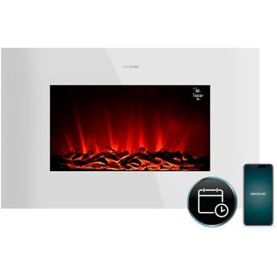 Cecotec ReadyWarm 3590 Flames Connected White Decoratieve elektrische open haard met afstandsbediening en wifi, maximaal vermogen 2000 W, 2 intensiteiten, plat paneel van gehard glas, verstelbare vlam Cecotec ReadyWarm 3590 Flames Connected White Decoratieve elektrische open haard met afstandsbediening en wifi, maximaal vermogen 2000 W, 2 intensiteiten, plat paneel van gehard glas, verstelbare vlam