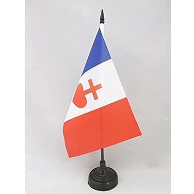 AZ FLAG Tafelvlag Frankrijk Heilig Hart van Jezus 21x14 cm Plastic Voet Binnengebruik bureauvlag gestikte afwerking met verstevigde randen met kunststof stok en kunststof voet 100D polyester AZ FLAG Tafelvlag Frankrijk Heilig Hart van Jezus 21x14 cm Plastic Voet Binnengebruik bureauvlag gestikte afwerking met verstevigde randen met kunststof stok en kunststof voet 100D polyester