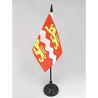 AZ FLAG Tafelvlag Seine-Maritime 15x10 cm Polyester 100D Plastic Voet Binnengebruik Frans bureauvlag gestikte afwerking met verstevigde randen met kunststof stok en kunststof voet 100D polyester AZ FLAG Tafelvlag Seine-Maritime 15x10 cm Polyester 100D Plastic Voet Binnengebruik Frans bureauvlag gestikte afwerking met verstevigde randen met kunststof stok en kunststof voet 100D polyester