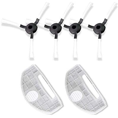 SereneLife Pure Clean, AZPRTPUCRC251 PUCRC25 en PUCRC26B (4) Roterende zijborstels (2) Vuilnisbakfilters-Robot Stofzuiger Vervangende Onderdelen en Accessoire Kit, Grijs SereneLife Pure Clean, AZPRTPUCRC251 PUCRC25 en PUCRC26B (4) Roterende zijborstels (2) Vuilnisbakfilters-Robot Stofzuiger Vervangende Onderdelen en Accessoire Kit, Grijs