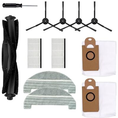 ZXHUANGOH 11 stuks vervangende onderdelen voor iHome AutoVac Nova zelflege robotstofzuiger reserveaccessoires, 1 hoofdrolborstel, 4 zijborstels, 2 Hepa-filters, 2 stofzakken, 2 dweilpads ZXHUANGOH 11 stuks vervangende onderdelen voor iHome AutoVac Nova zelflege robotstofzuiger reserveaccessoires, 1 hoofdrolborstel, 4 zijborstels, 2 Hepa-filters, 2 stofzakken, 2 dweilpads