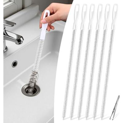 Alyvisun 6-delige Afvoerreiniger Borstel, Afvoerborstel voor de Gootsteen van 45 cm met Pincet, Flexibele Gootsteen Ontstopper Borstels, Afvoerontstopper Tool, Afvoer Slang voor Keuken Alyvisun 6-delige Afvoerreiniger Borstel, Afvoerborstel voor de Gootsteen van 45 cm met Pincet, Flexibele Gootsteen Ontstopper Borstels, Afvoerontstopper Tool, Afvoer Slang voor Keuken