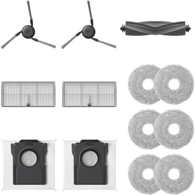 DREAME Reserveonderdelen Accessoirekit Robotstofzuiger L10sUltraGen3, D30Ultra, L40UltraA, 1 Rubberen Hoofdborstel, 2 Zijborstels, 2 Filters, 2 Stofzakken, 3 Paar Dweilen DREAME Reserveonderdelen Accessoirekit Robotstofzuiger L10sUltraGen3, D30Ultra, L40UltraA, 1 Rubberen Hoofdborstel, 2 Zijborstels, 2 Filters, 2 Stofzakken, 3 Paar Dweilen