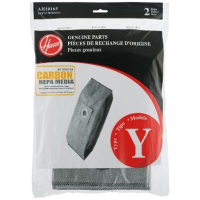 Hoover Type Y Geplooide Carbon HEPA Bag Vervanging voor Rechtopstaande Stofzuiger, 2 Pack, AH10165, Grijs Hoover Type Y Geplooide Carbon HEPA Bag Vervanging voor Rechtopstaande Stofzuiger, 2 Pack, AH10165, Grijs