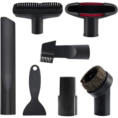 Elalove 6-delige stofzuigeraccessoireset universele zuigmondset (32 mm) met plat mondstuk, spleetmondstuk en verlichte borstel voor meubels, tapijten, auto Elalove 6-delige stofzuigeraccessoireset universele zuigmondset (32 mm) met plat mondstuk, spleetmondstuk en verlichte borstel voor meubels, tapijten, auto