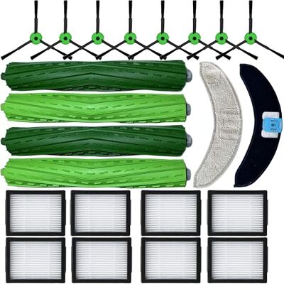 JoyBros Vervangende onderdelen accessoires specifiek voor iRobot Roomba Combo 10 Max J9 J7+/Plus Stofzuigers: Microfiber Moping Pad X2 Zijborstel X8 Filter X8 Roller Borstel X8 JoyBros Vervangende onderdelen accessoires specifiek voor iRobot Roomba Combo 10 Max J9 J7+/Plus Stofzuigers: Microfiber Moping Pad X2 Zijborstel X8 Filter X8 Roller Borstel X8