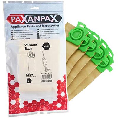 Paxanpax VB481 - Compatibele papieren zakken voor Sebo Dart & Felix - Verpakking van 5 Paxanpax VB481 - Compatibele papieren zakken voor Sebo Dart & Felix - Verpakking van 5