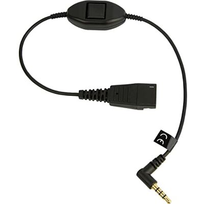 Jabra Kabel Quick-Disconnect QD naar 3,5 mm jack plug met push-to-talk-functie voor smartphones Jabra Kabel Quick-Disconnect QD naar 3,5 mm jack plug met push-to-talk-functie voor smartphones