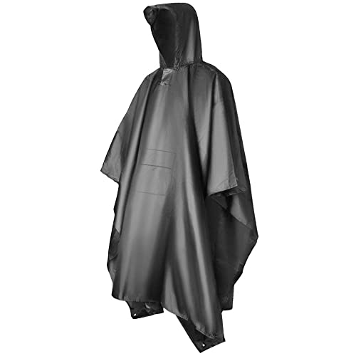 JUCERS Hiker Regenponcho, 3-in-1 multifunctionele regencape voor kamperen, wandelen, winddicht, reflecterende regenjas als fietsponcho en outdoorkleding voor festivals, vissen en wandelen