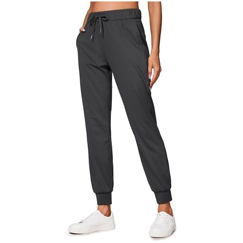 CRZ YOGA 4-way Stretch Atletische Joggingbroek Voor Dames 27" Travel Lounge Casual Outdoor-trainingsbroek Joggingbroek Met Zakken Inktgrijs XS