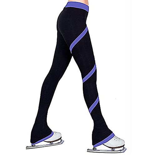 NISMIA Dames meisjes kunstschaatsen broek kunstschaatsen legging voor vrouwen, kunstschaatsen skinny skate broek met fleece, meisjes activewear panty (kleur: C, maat: 170cm)
