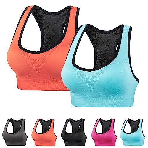 Generic Ion Lymfvity Ontgifting en Vorming & Krachtige Lifting BH, Ion Lymfvity Ontgifting BH, Sport BH voor Vrouwen, Blauw+oranje, 3XL