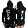 CVLR King Queen Trui voor koppels, set van twee hoodies voor koppels, cadeau idee, hart/pik zwart