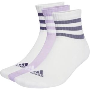 adidas Uniseks-Volwassen 3-Stripes Cushioned Sportswear Mid-Cut Socks 3 Pairs, White/White/Powder Plum, 10.5-12.5 adidas Uniseks-Volwassen 3-Stripes Cushioned Sportswear Mid-Cut Socks 3 Pairs, White/White/Powder Plum, 10.5-12.5