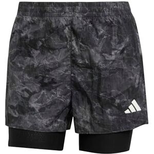 adidas Dames Own the Run Spray Dye 2in1 Short, grey four/black, XS adidas Dames Own the Run Spray Dye 2in1 Short, grey four/black, XS