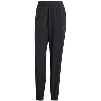 adidas Mujer Pacer Workout 3 Stripes Woven Mid Rise Pants, black, L adidas Mujer Pacer Workout 3 Stripes Woven Mid Rise Pants, black, L