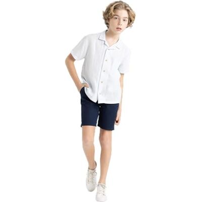 DEFACTO Navyblauwe Regular Fit Gabardine Shorts - Shorts DEFACTO Navyblauwe Regular Fit Gabardine Shorts - Shorts