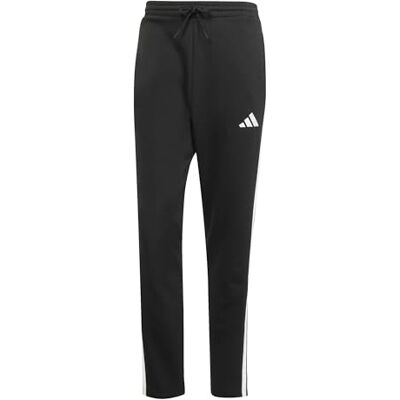adidas heren Essentials Three Stripes Fleece Open Hem Pants, black/white, XS adidas heren Essentials Three Stripes Fleece Open Hem Pants, black/white, XS