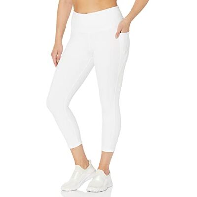 Danskin Women's Curved Contour Capri Leggings, White, Small Danskin Women's Curved Contour Capri Leggings, White, Small
