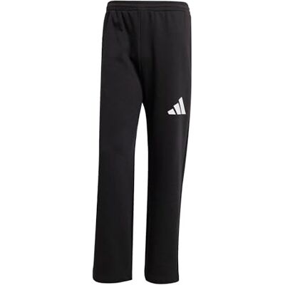 adidas heren Essentials Wide Leg Three Bar Fleece Pants, black/white, S adidas heren Essentials Wide Leg Three Bar Fleece Pants, black/white, S