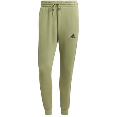 adidas Heren Essentials Fleece 3-Stripes Tapered Cuff Pants, TENT GREEN F16, XXS Short adidas Heren Essentials Fleece 3-Stripes Tapered Cuff Pants, TENT GREEN F16, XXS Short