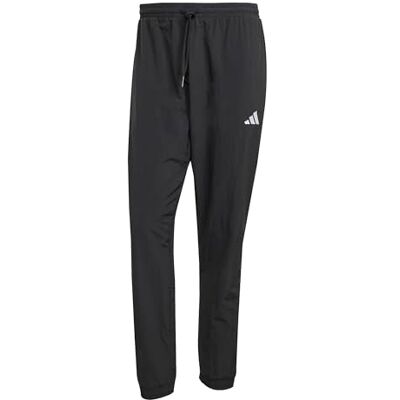 adidas heren Essentials Small Logo Woven Pants, black/white, S adidas heren Essentials Small Logo Woven Pants, black/white, S