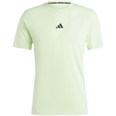 adidas Heren Workout Logo Tee, semi green spark/black, L adidas Heren Workout Logo Tee, semi green spark/black, L