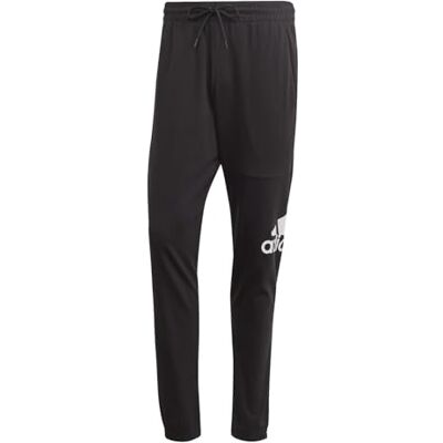 adidas Heren Essentials Single Jersey Tapered Badge of Sport Pants, black, M adidas Heren Essentials Single Jersey Tapered Badge of Sport Pants, black, M