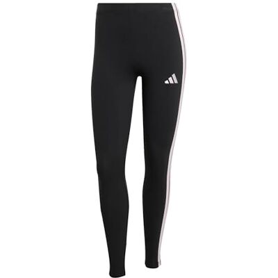 adidas dames Essentials 3-Stripes Cotton Leggings Tights, black/clear pink, XL adidas dames Essentials 3-Stripes Cotton Leggings Tights, black/clear pink, XL