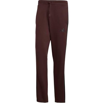 adidas Heren ESSENTIALS THREE STRIPES FLEECE PANT OPEN HEM, shadow brown/black, S adidas Heren ESSENTIALS THREE STRIPES FLEECE PANT OPEN HEM, shadow brown/black, S