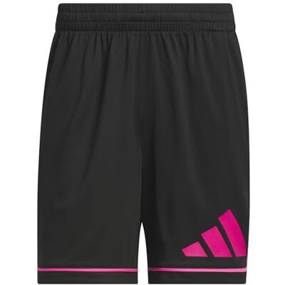 adidas Heren BASKETBALL BADGE OF SPORT SHORT, Black/Shock Pink, XXL adidas Heren BASKETBALL BADGE OF SPORT SHORT, Black/Shock Pink, XXL