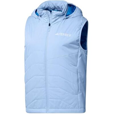 adidas Mujer Terrex Multi CLIMAWARM Insulated Hooded Vest, glow blue, M adidas Mujer Terrex Multi CLIMAWARM Insulated Hooded Vest, glow blue, M