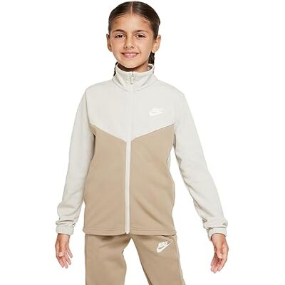 NIKE Unisex Kids Tracksuit K NSW Tracksuit Poly Fz Hbr, Light Bone/Khaki/White, FD3067-072, XS NIKE Unisex Kids Tracksuit K NSW Tracksuit Poly Fz Hbr, Light Bone/Khaki/White, FD3067-072, XS