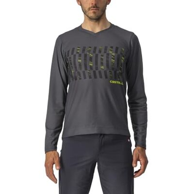 CASTELLI 4522009-030 Trail Tech Longsleeve Tee heren Dark Gray/Black Electric Lime S CASTELLI 4522009-030 Trail Tech Longsleeve Tee heren Dark Gray/Black Electric Lime S
