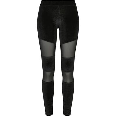 Urban Classics Dames leggings Tech Mesh Yoga Fitness Broek, Streetwear sportbroek van fluwelen stof met mesh-inzetstukken in vele kleuren, maten XS 5XL, zwart, XS Urban Classics Dames leggings Tech Mesh Yoga Fitness Broek, Streetwear sportbroek van fluwelen stof met mesh-inzetstukken in vele kleuren, maten XS 5XL, zwart, XS
