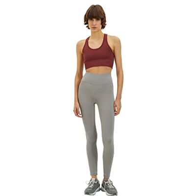 Dames 7/8 Taille Hoge Spijkerbroek Sport Leggings - Grijs - M Dames 7/8 Taille Hoge Spijkerbroek Sport Leggings - Grijs - M