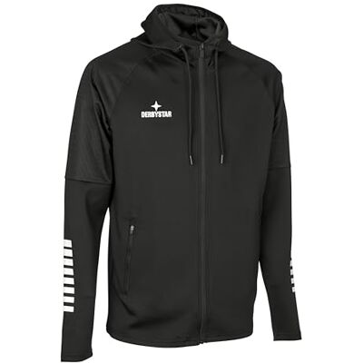 Derbystar Primo Capuchonjas - V24 - Zwart Wit - Hooded Jacket Derbystar Primo Capuchonjas - V24 - Zwart Wit - Hooded Jacket