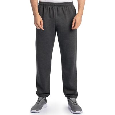 Fruit of the Loom Eversoft fleece joggingbroek voor heren, Elastische onderkant Black Heather, M Fruit of the Loom Eversoft fleece joggingbroek voor heren, Elastische onderkant Black Heather, M