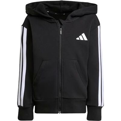 adidas uniseks-kind Essentials Full Zip Hoodie Sweatshirt, black/white, 3-4 Years adidas uniseks-kind Essentials Full Zip Hoodie Sweatshirt, black/white, 3-4 Years